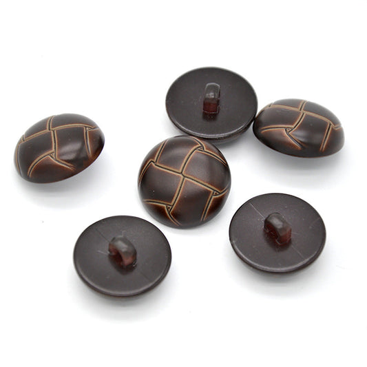 21/24MM Vintage Coffee Color Plastic Shank Buttons 50PCS