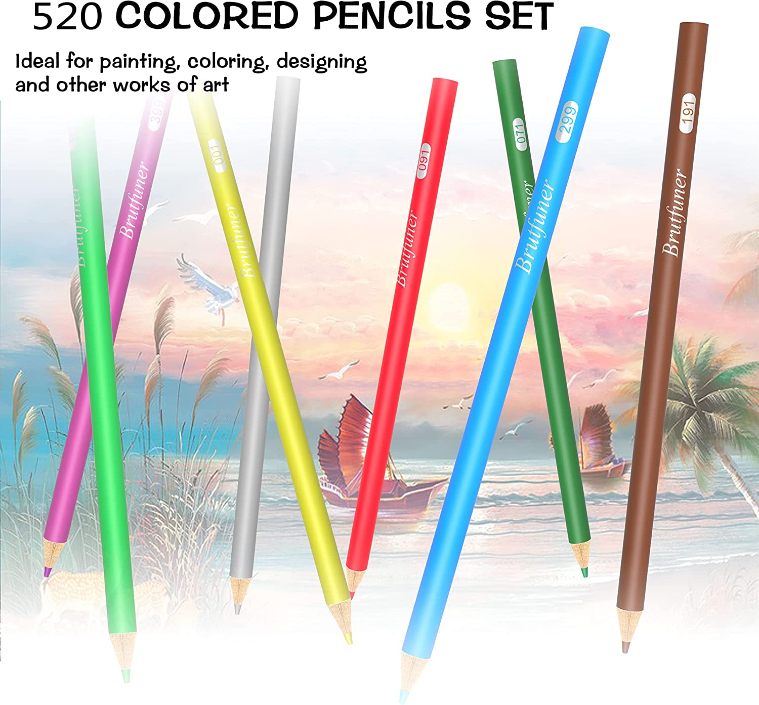 Brutfuner 520 Colored Sketching Pencils Soft Core Gift Box