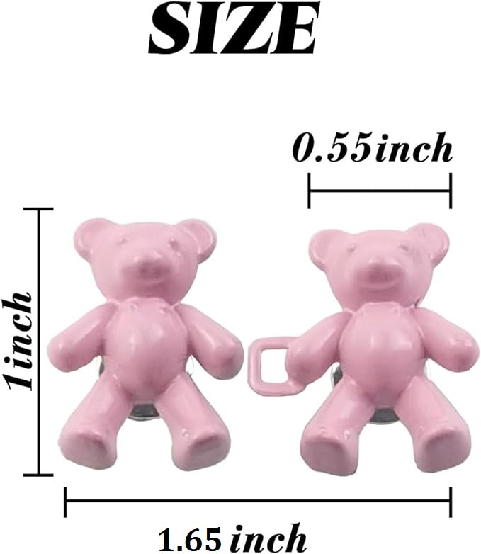Pink bear button tightener size diagram: 1.65 in wide, 1.1 in tall
