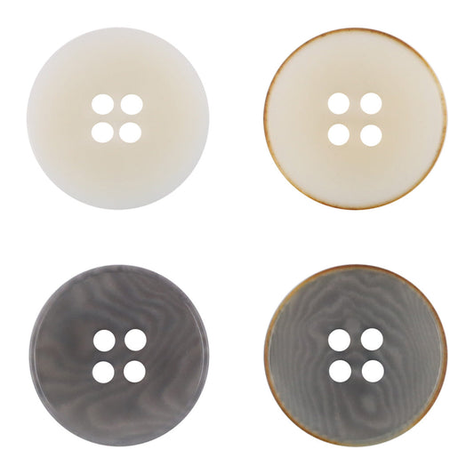 Vintage Charred Edge Natural Corozo Buttons,10 Pack