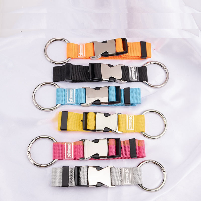 Travel add-a-bag luggage strap set, 6 colors with ring hooks and buckle