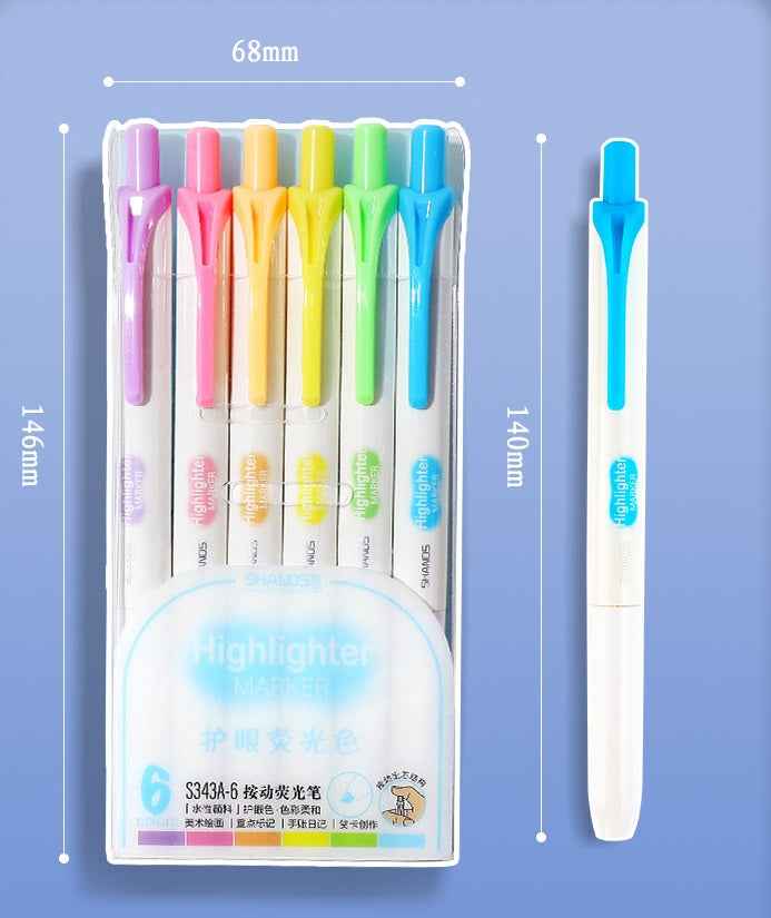 SHANDS Retractable Highlighters 24 Assorted Colors Marker Pens