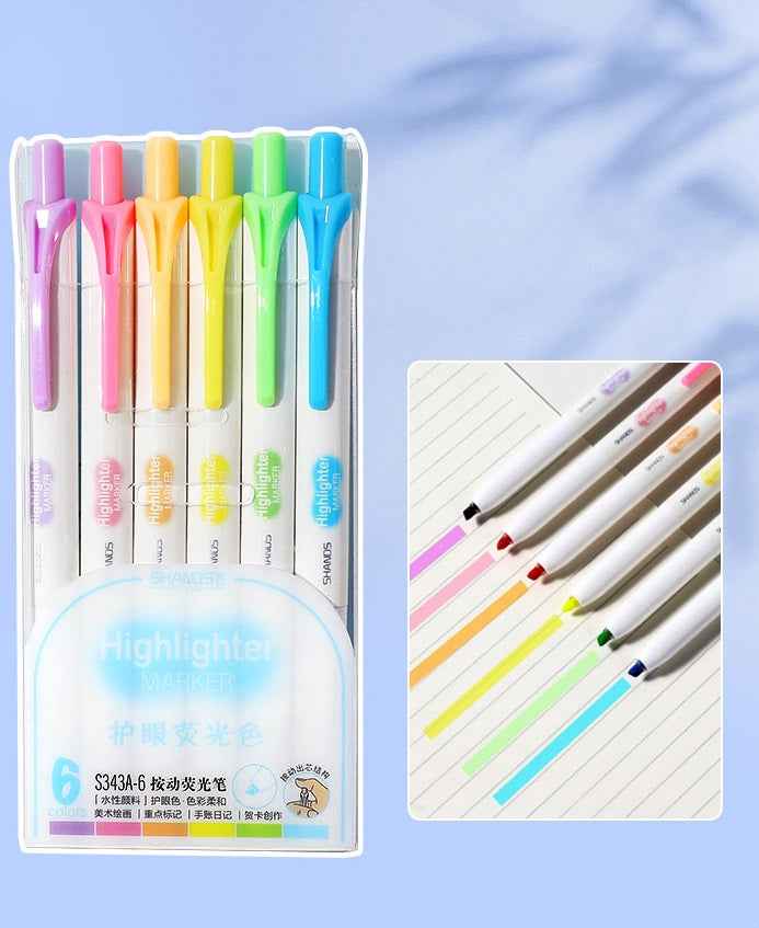 SHANDS Retractable Highlighters 24 Assorted Colors Marker Pens