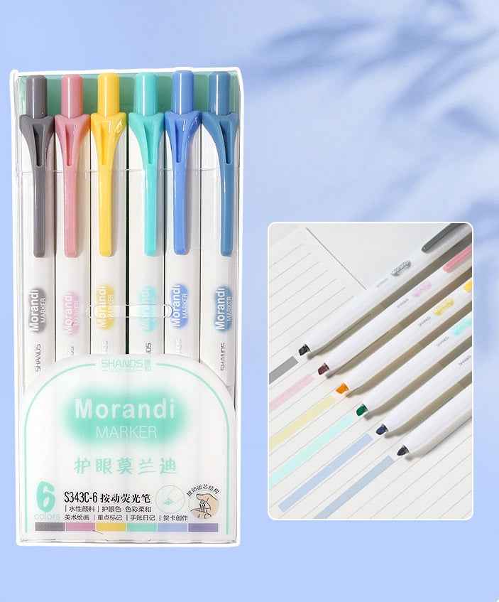 SHANDS Retractable Highlighters 24 Assorted Colors Marker Pens