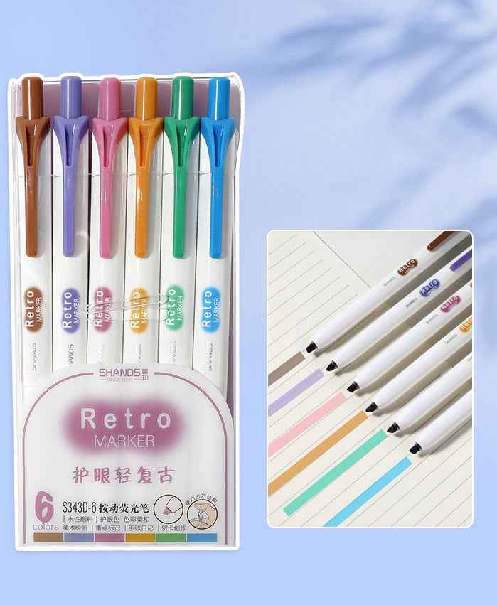 SHANDS Retractable Highlighters 24 Assorted Colors Marker Pens