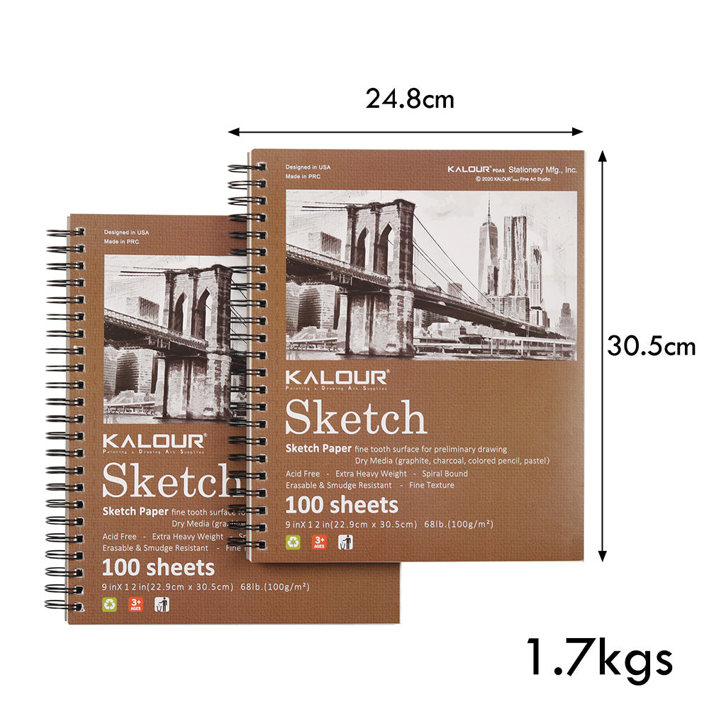 KALOUR Sketchpad 9X12" Inch (68lb/100g),100 Sheets Paper(2 Pack) - TTpen