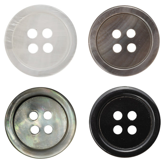 Pear and Black Butterfly Shell Flat Buttons 10 Pack
