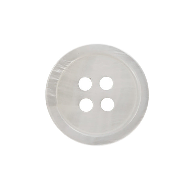 Flat 4-hole butterfly shell button, off-white
