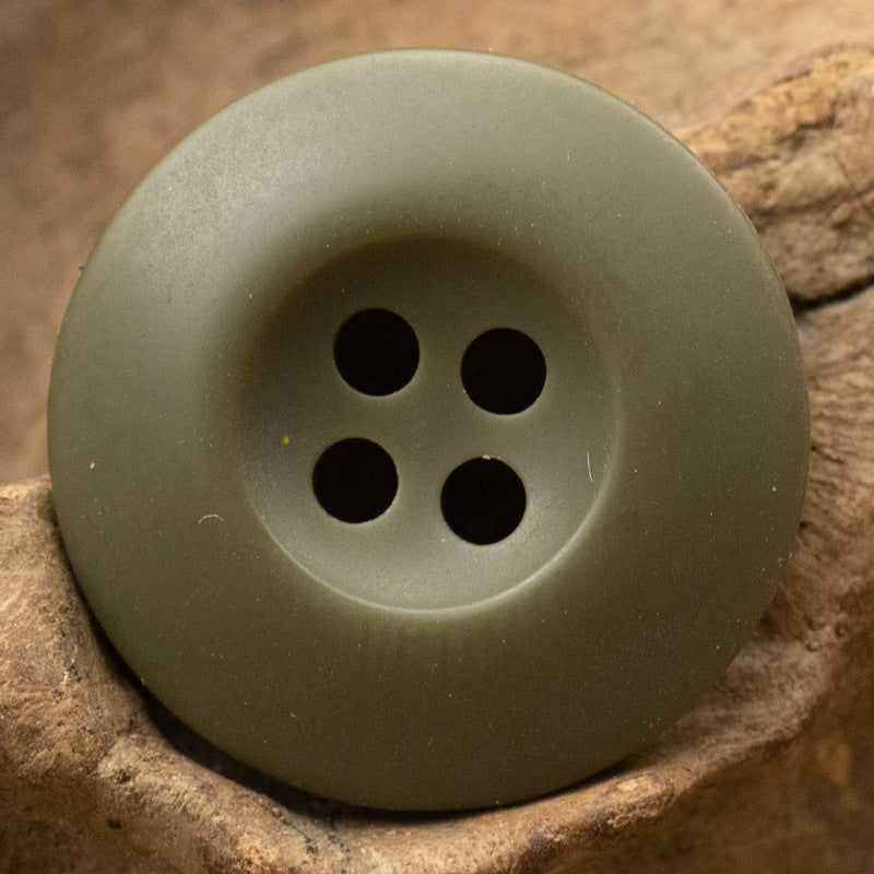 Army Green 4-Loch Resin-Knopf, flach rund