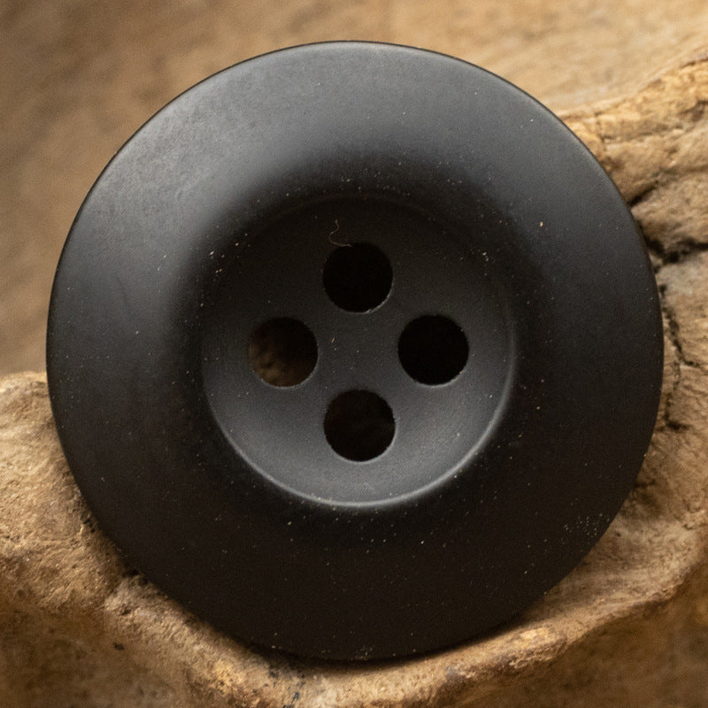 Schwarz 4-Loch Resin-Knopf, flach rund
