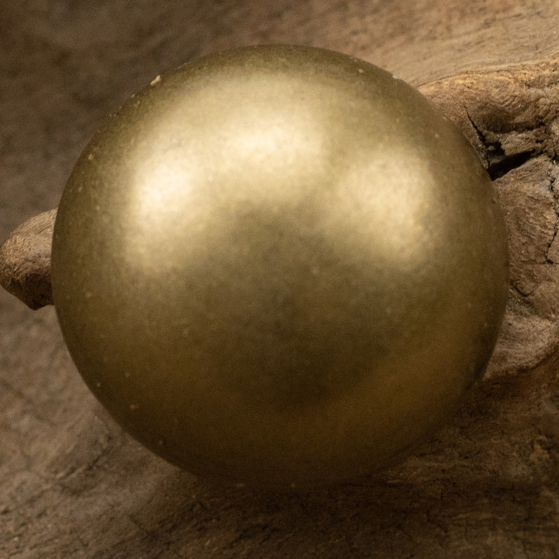 Antique copper mushroom shank button, round vintage metal cap with reflective shine