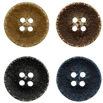 Distressed resin buttons, 4 colors: khaki, chocolate, black, deep blue.