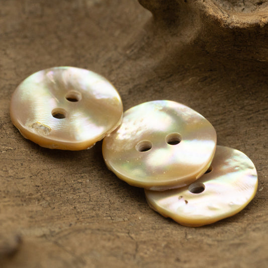 Irregular Curved Natural Abalone Shell Buttons 10 Pack