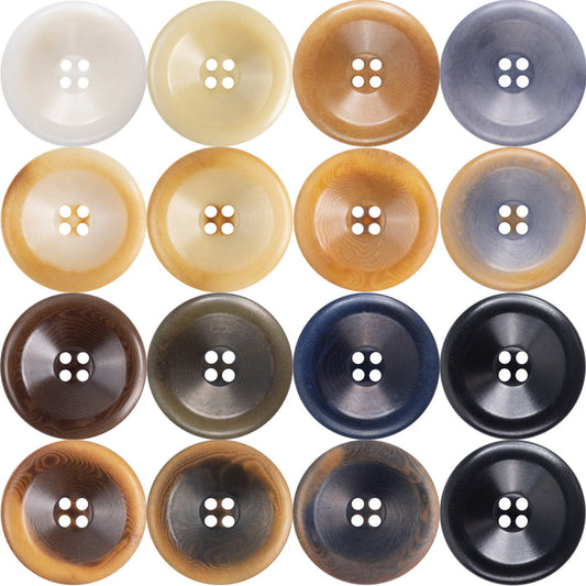 Vintage Burnt Natural Palm Fruit Corozo Buttons Round 10PCS