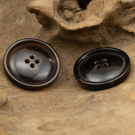 Natural Genuine Horn Black Buttons for Chinese Tang Suit 10pcs
