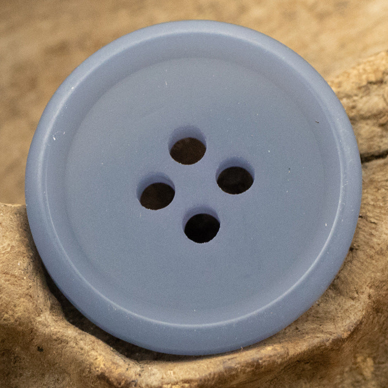 Blauer Resin-Flachknopf, 4 Löcher, rund, glatte Oberfläche