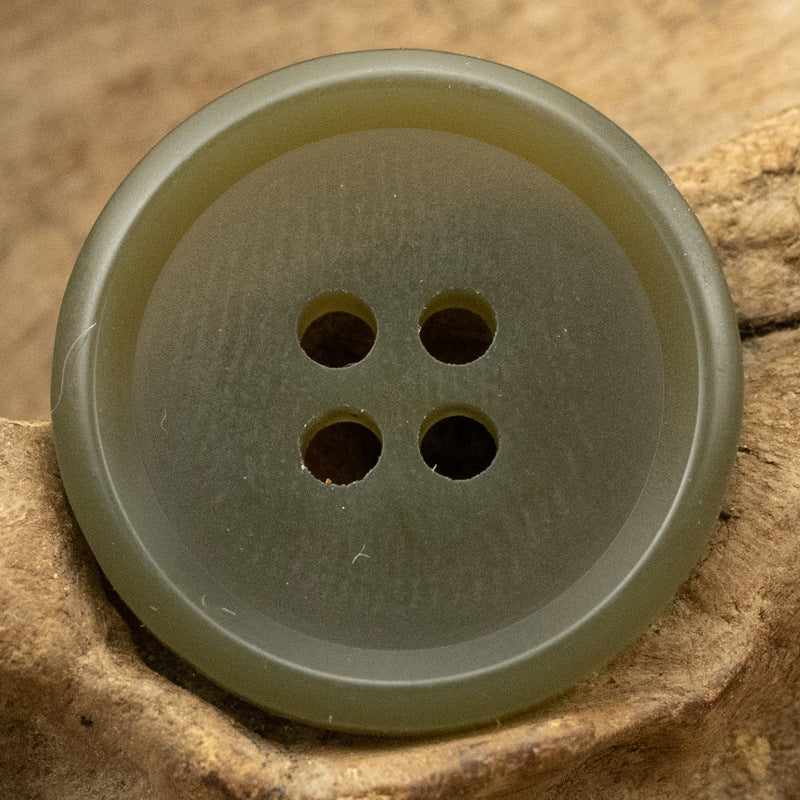 Pastel Resin Flat Button (Army Green), 4-hole design, round button