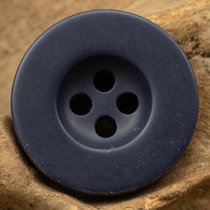 Vintage Jackenknopf aus Harz, 4 Löcher, Deep Blue