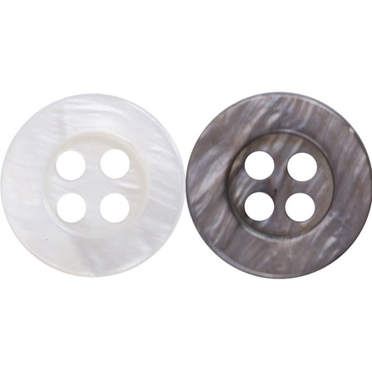 White Smoky Gray Pearl Shell Buttons for Natural Silk Shirts 30pcs