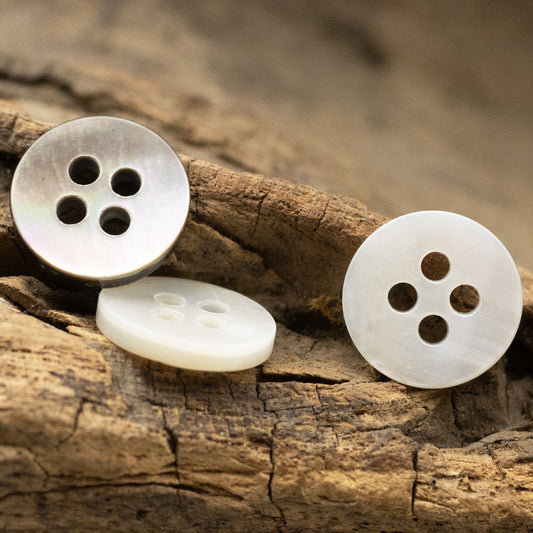 10/11.5mm Double Flat Natural Pearl Shell Buttons for Polo Dresses 10pcs