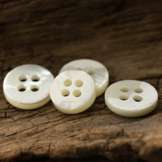 Beige Shell Buttons for Retro Silk Shirts Dresses 10pcs
