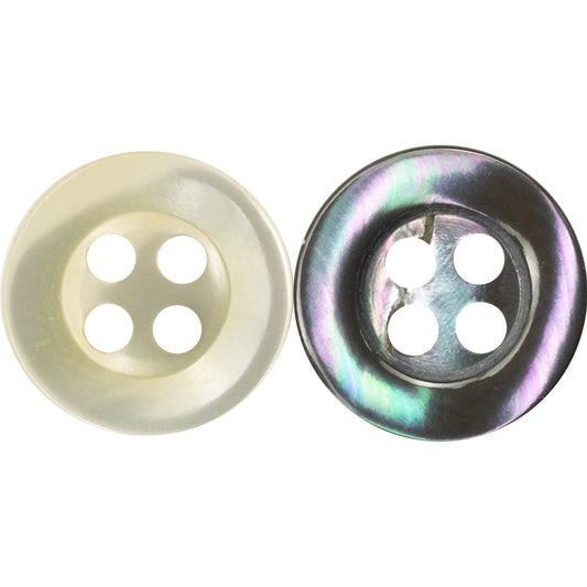 Natural Baked Gray-Blue Shell Buttons for Men's Formal Shirts 6pcs