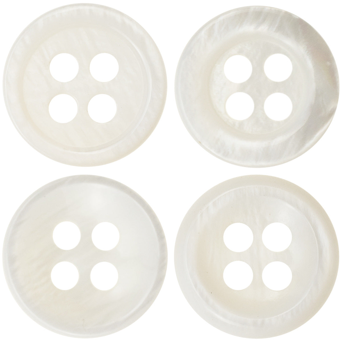 11.5mm Thick White Shell Buttons for Hepburn Elegant Dresses 24 Pack