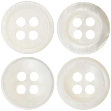 11.5mm Thick White Shell Buttons for Hepburn Elegant Dresses 24 Pack