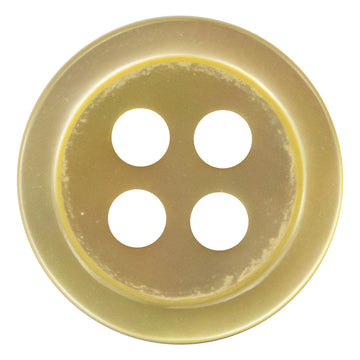 Light yellow natural shell shirt buttons, 11.5mm, 4-hole set (10pcs)