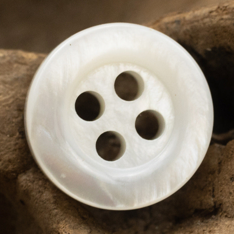 11.5mm Thick White Shell Buttons for Hepburn Elegant Dresses 24 Pack