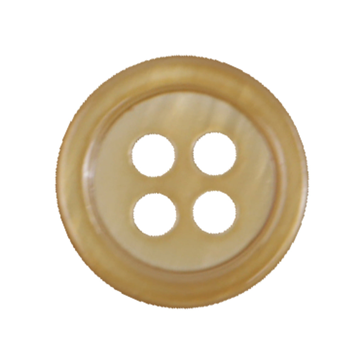Champagne natural pearl shell button, 11.5mm, round with four holes, glossy finish