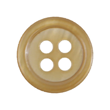 Champagne natural pearl shell button, 11.5mm, round with four holes, glossy finish