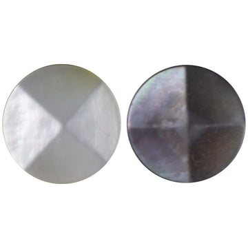 10mm shell buttons with metal shanks, light beige and dark shiny finish (set of 10)