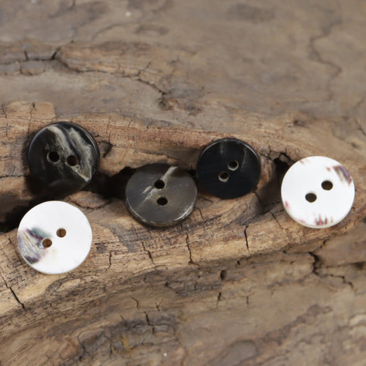 Natural Beige Shell Buttons for Wedding Haute Couture Shirts 10pcs