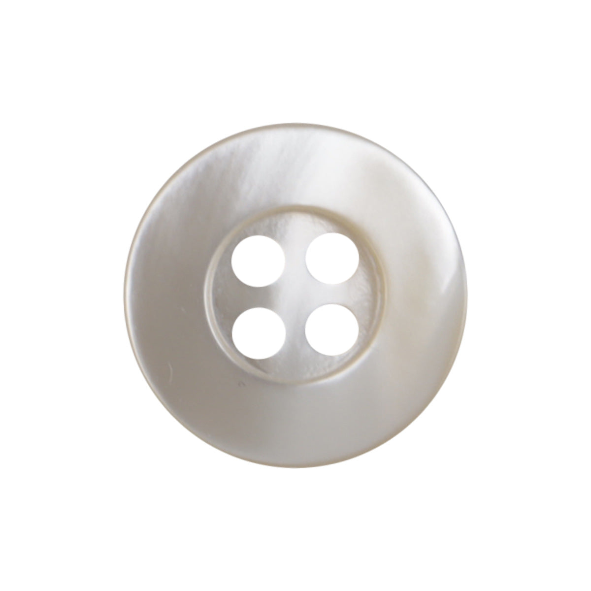 Natural beige shell flower-base button, 4-hole design, wide edge