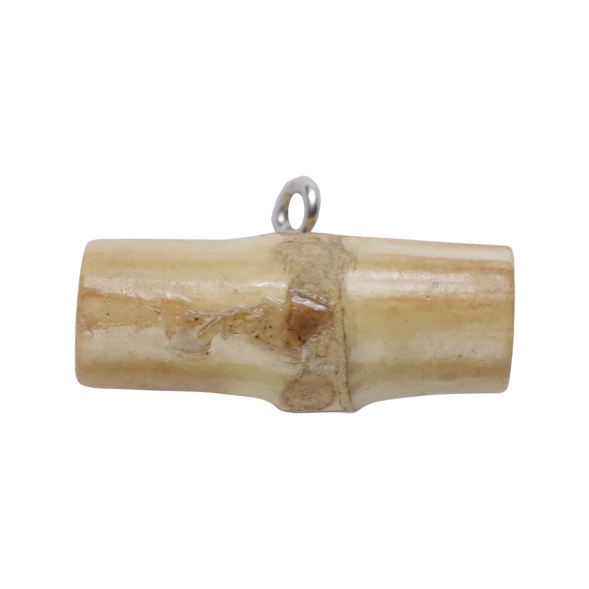 30mm natural bamboo knot buckle: silver loop on bamboo cylinder