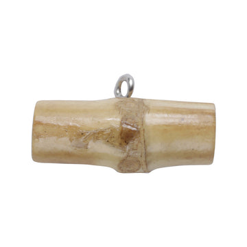 30mm natural bamboo knot buckle: silver loop on bamboo cylinder
