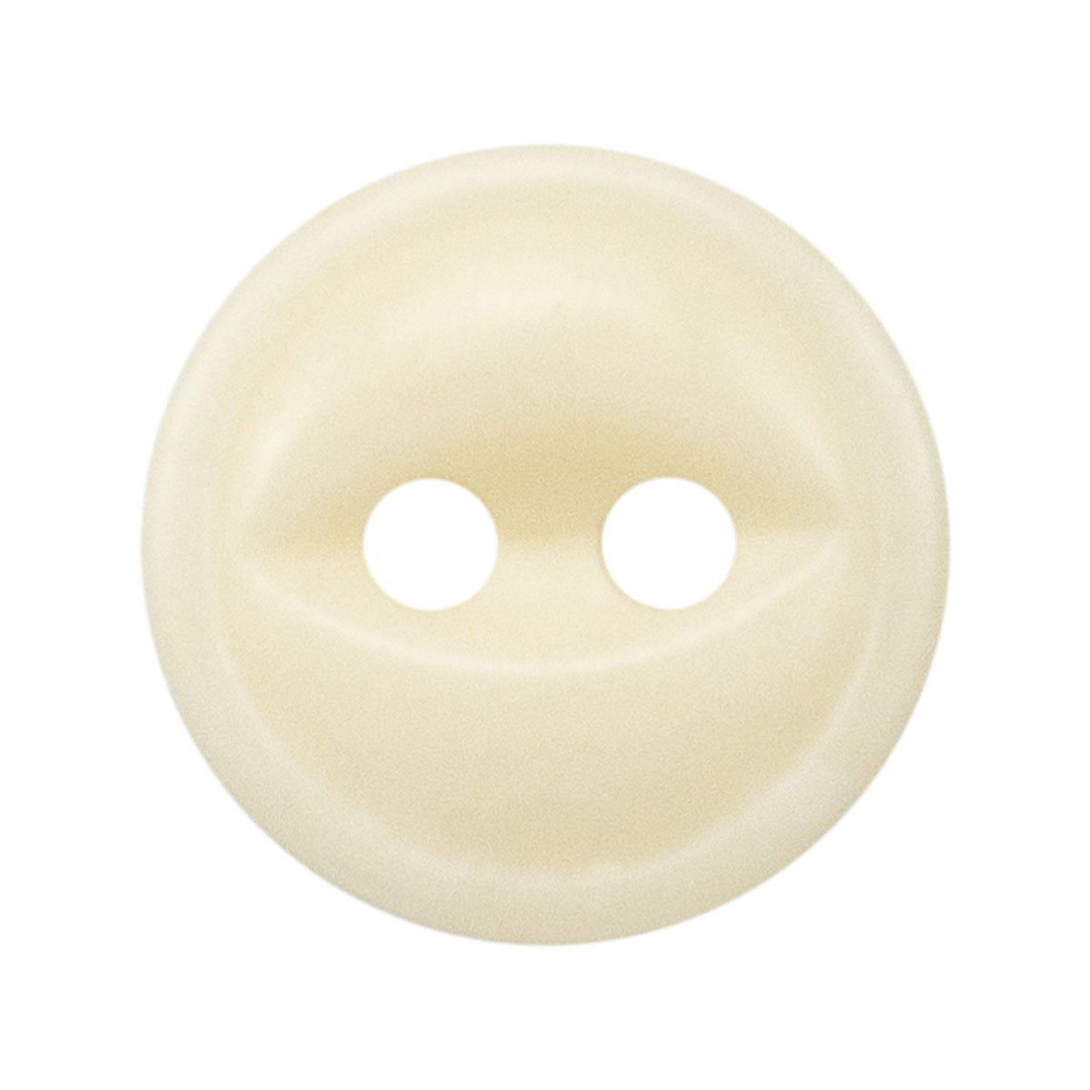 11.5mm ivory two-hole bovine bone button, smooth round front view