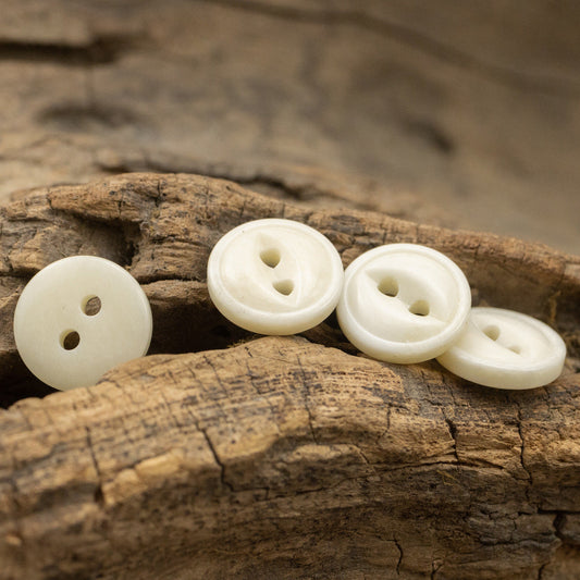 11.5mm Ivory Two-Hole Fish-Eye Bovine Bone Buttons for Shirt 10pcs