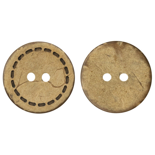 Round Dotted Two-Hole Flat Coconut Shell Buttons 100pcs