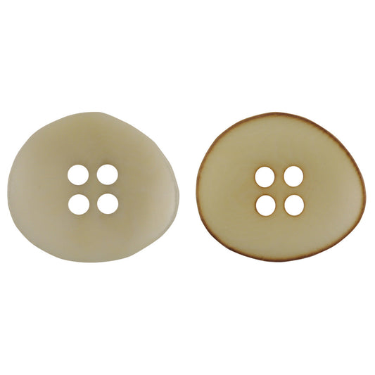 Fire Burned Beige Irregular Bowl Shaped Natural Corozo Buttons,10pcs