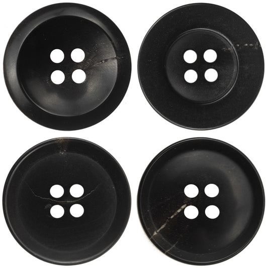 Black Horn Buttons for Winter Outwear 10pcs