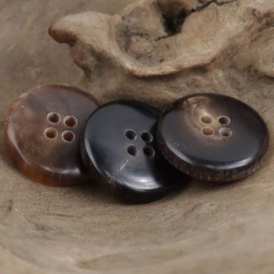 Round Real Horn Buttons for Coats Suit Cuffs 10pcs