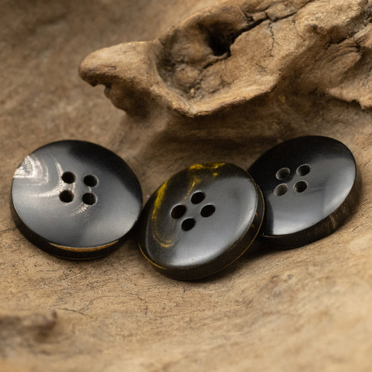 Vintage Burnt Bowl-Shaped Horn Buttons for Suit Vests 10pcs