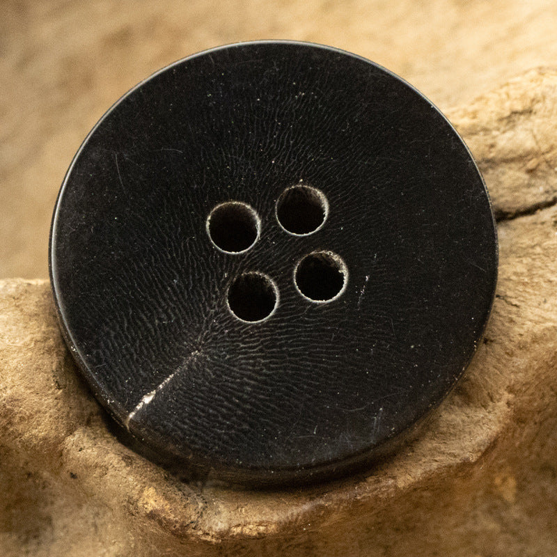 11.5-25mm Double Flat Vintage Black-Brown Horn Buttons 10pcs Black