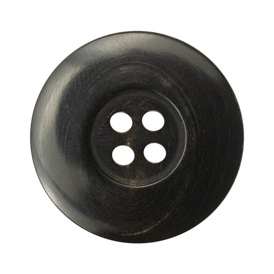 Natural Black Horn 28mm Large Buttons for Thick Woolen Coats 6pcs