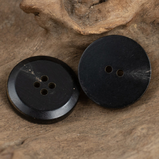Vintage Burnt Yellow Horn Buttons - Perfect for Black Work Jackets - 10pcs