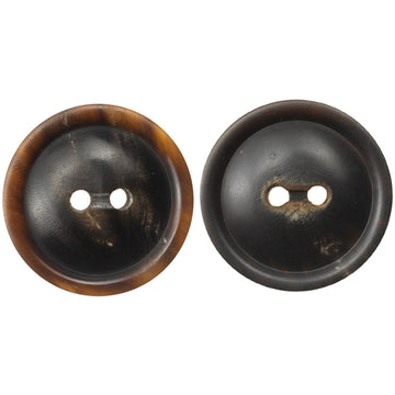 Horn buttons, two-hole design: coffee and black set