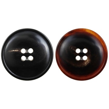 15-25mm Narrow-Edged Black Coffee Horn Buttons 10pcs