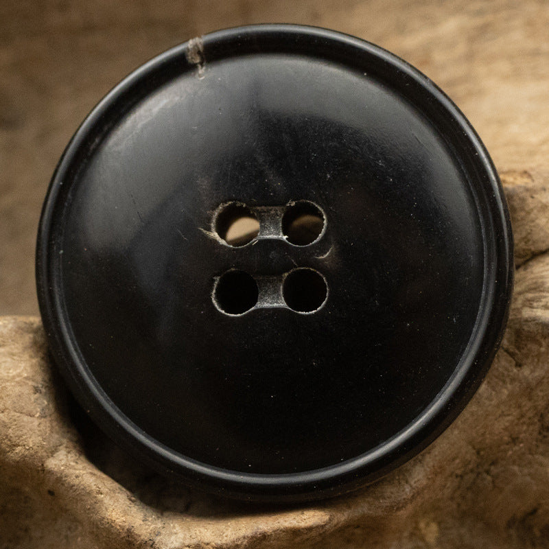 15-25mm Narrow-Edged Black Coffee Horn Buttons 10pcs Black